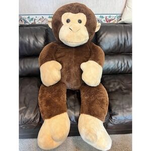 Hug & Luv Giant Plush Monkey Stuffed Animal Brown Beige Kids Decor Toy 4' Giant